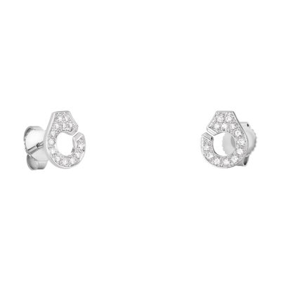 Puces d’oreilles Menottes dinh van R7,5 diamants sur or blanc
