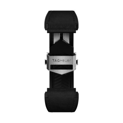 TAG Heuer Bracelet 45mm bi matière caoutchouc/cuir noir
